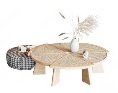 侘寂风茶几3D模型下载